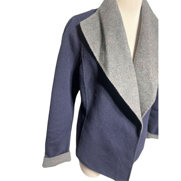 Talbots Navy Wool Fleece Jacket Blazer Size Small - Picture 2 of 6